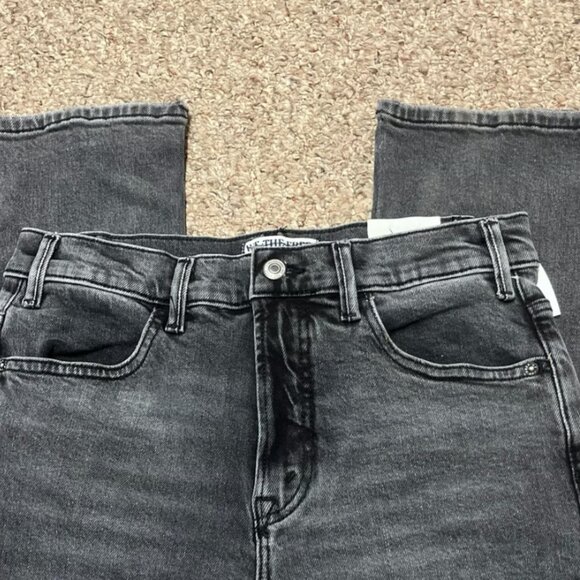 WE THE FREE PEOPLE LOW MAINTENANCE MID RISE CROP BOOT JEANS WASHED BLACK NWT 28 - Picture 7 of 10